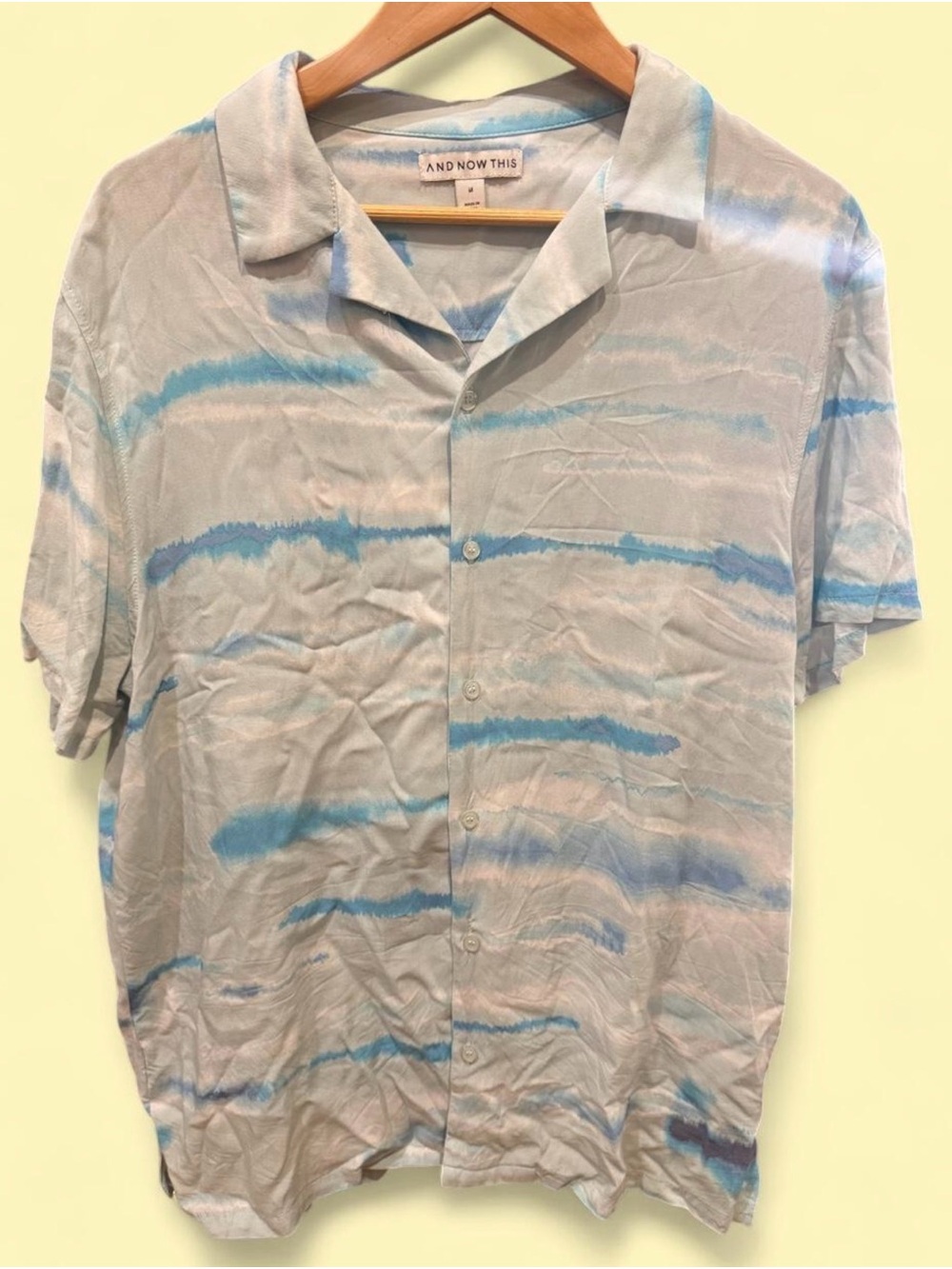 And Now This Men's Light Blue Tie-Dye Camp Shirt